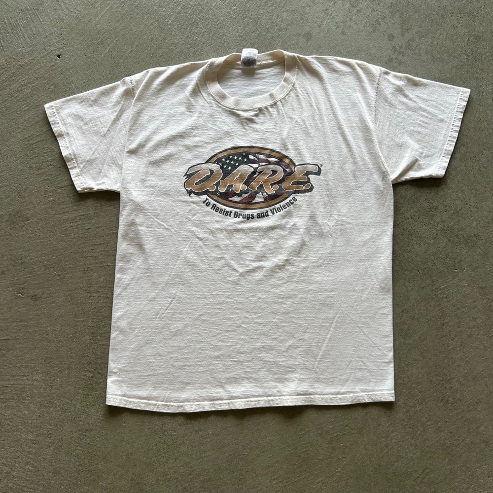 Vintage 90s DARE Shirt Size XL Off White Washington Sheriff's Dept Resist Drugs